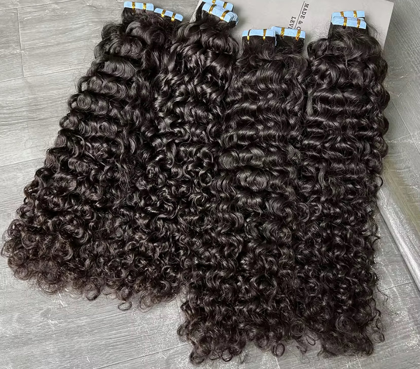 Indian Burmese Curly Tape Ins