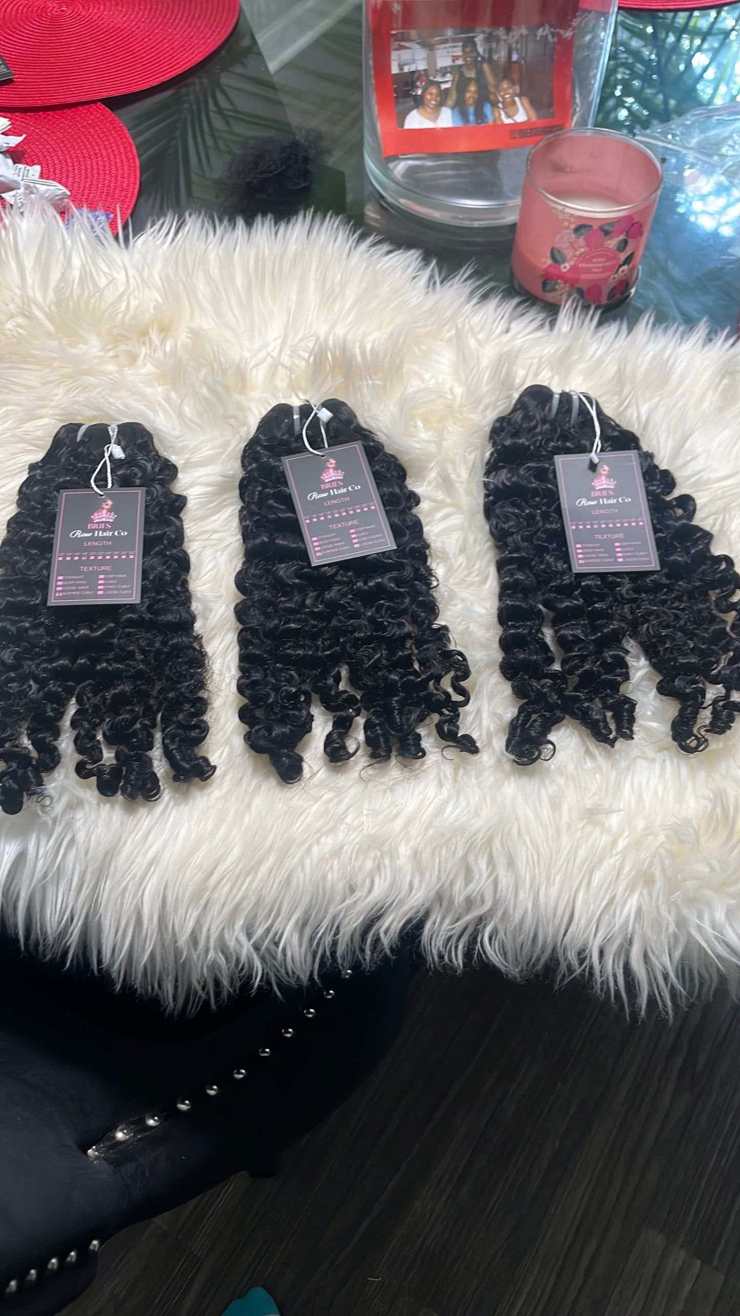 18”18”18” Burmese Deep curly bundles ready to ship!
