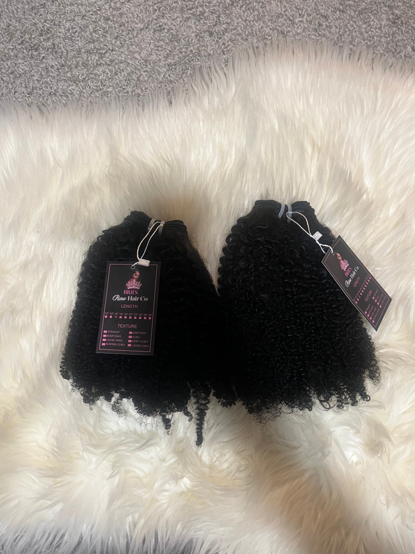 2 16” Burmese Afro Curly Bundle On Hand