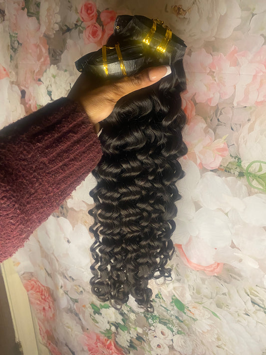 Vietnamese  Loose Curly Seamless Clip Ins