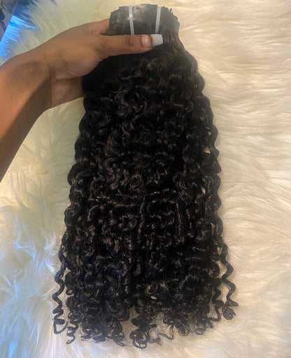Burmese Malaysian Curly Seamless Clip Ins