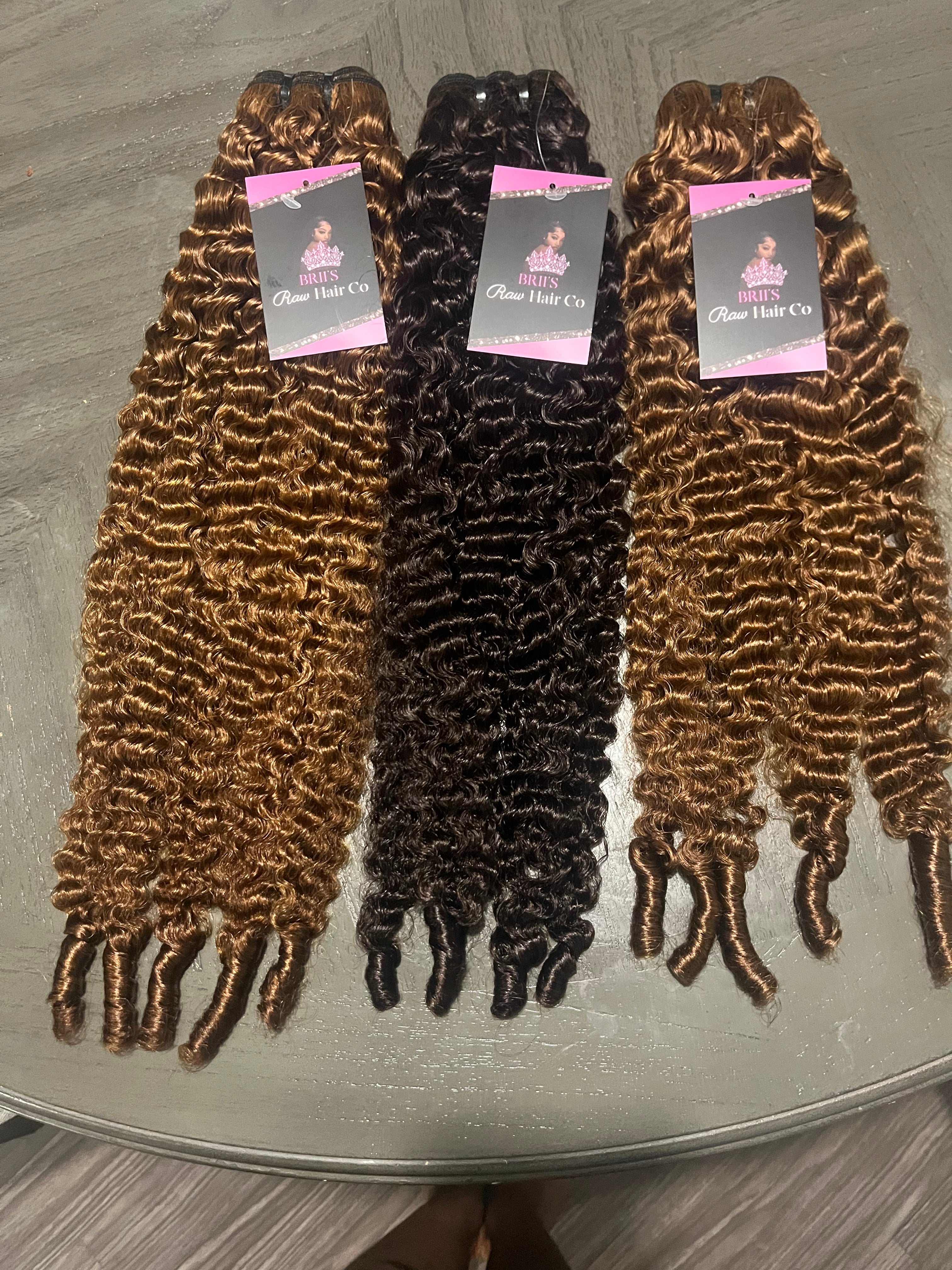 Burmese Curly Bundles 26”26”26” Ready to ship color 30 & 4