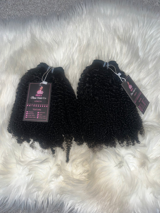 2 16” Burmese Afro Curly Bundle On Hand