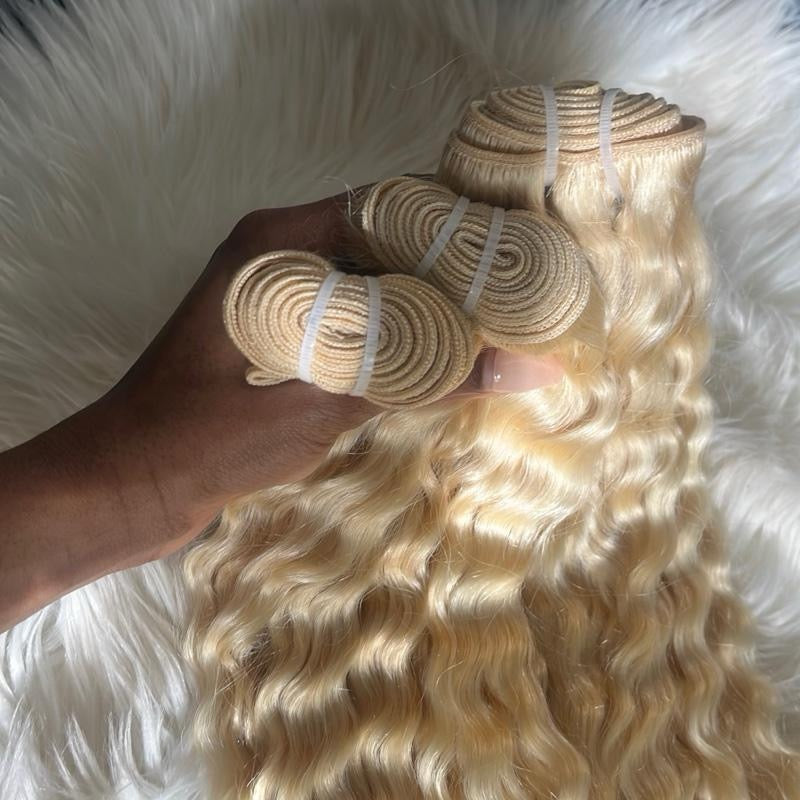 Blonde 613 Burmese Curly Bundles
