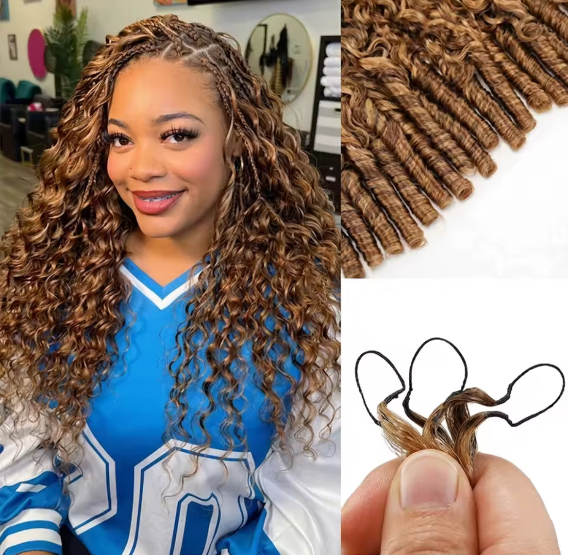 BrisRawHairCo’s 27/30 Burmese Curly Spiral Feather Crochet Hair