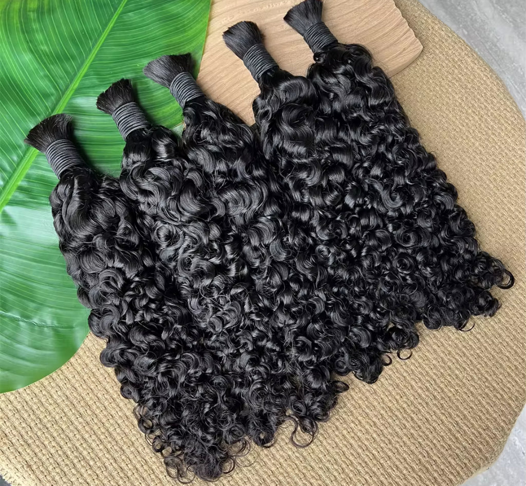 Raw Indian Burmese Curly Weftless Bulk Hair