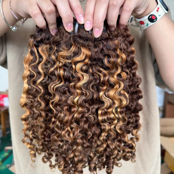 Burmese Deep Curly HighLighted 4/27 Bundles - BrisRawHairCo