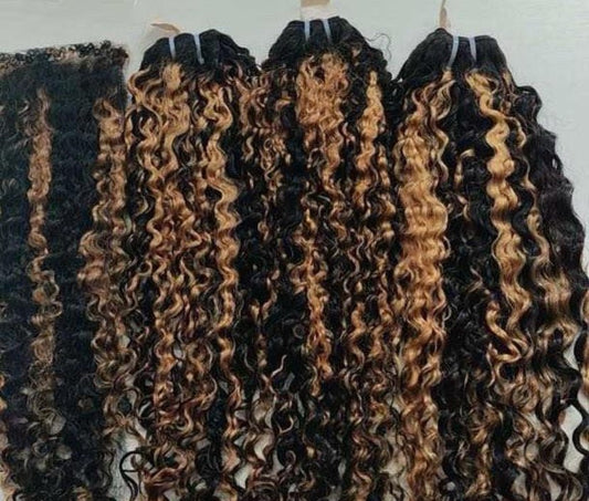 Burmese Deep Curly HighLighted Bundles - BrisRawHairCo
