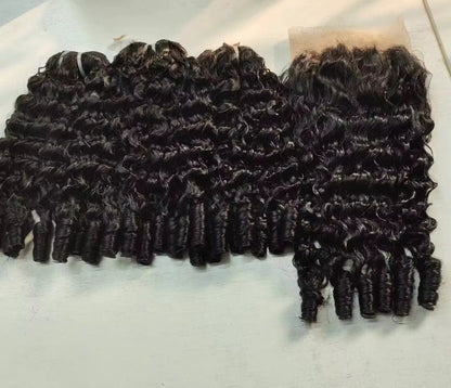 Burmese Deep Curly into Spirals 3 Bundle Deal - BrisRawHairCo