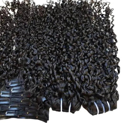 Burmese Deep Curly Seamless Clip Ins - BrisRawHairCo