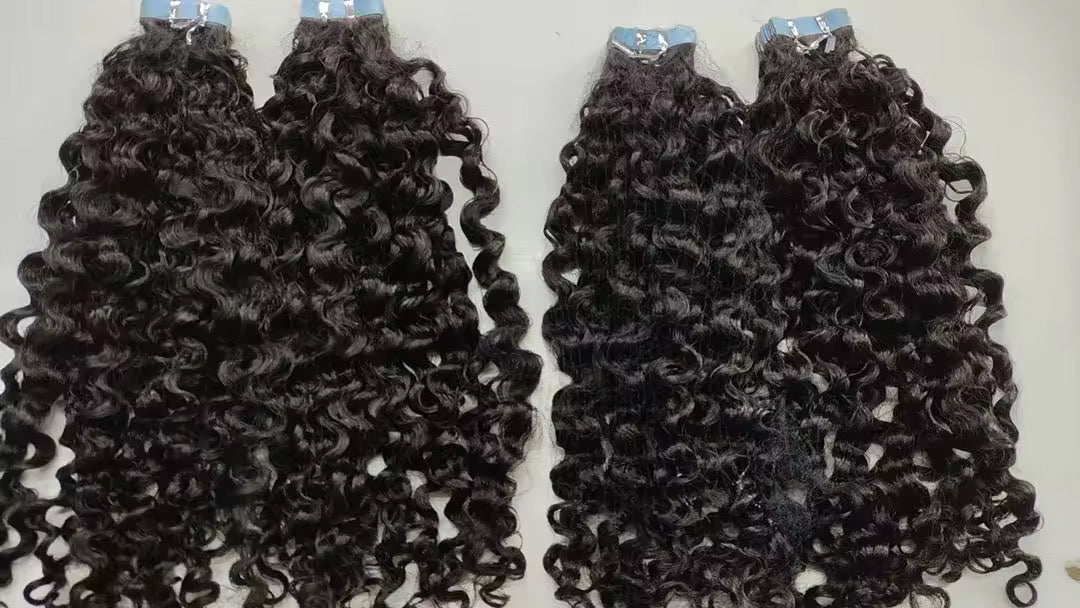 Burmese Deep Curly Tape Ins - BrisRawHairCo