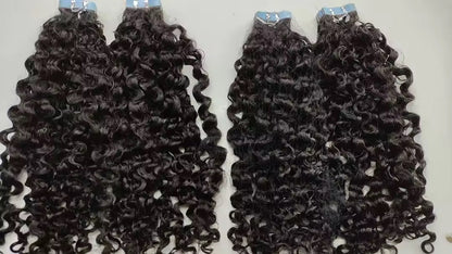 Burmese Deep Curly Tape Ins - BrisRawHairCo