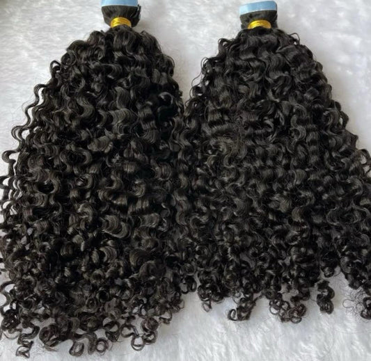 Burmese Deep Curly Tape Ins - BrisRawHairCo