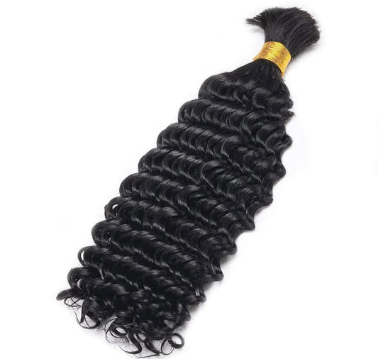Burmese Deep Wave Braiding hair (single weftless bundle) - BrisRawHairCo