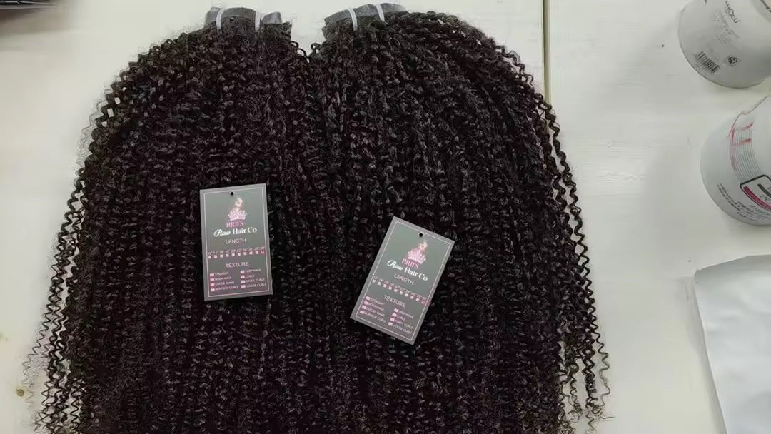 Burmese Kinky Curly Seamless Clip Ins - BrisRawHairCo