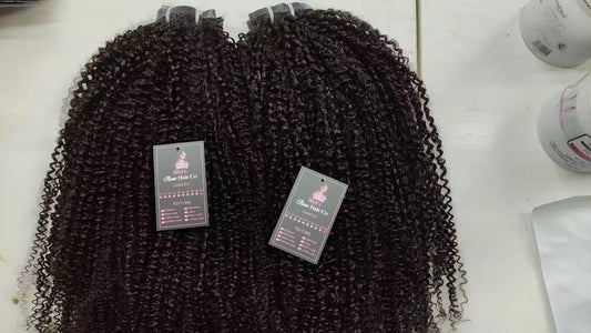Burmese Kinky Curly Seamless Clip Ins - BrisRawHairCo