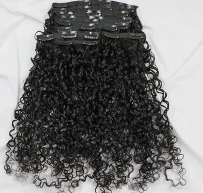 Burmese Kinky Curly Seamless Clip Ins - BrisRawHairCo