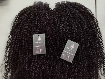 Burmese Kinky Curly Seamless Clip Ins - BrisRawHairCo