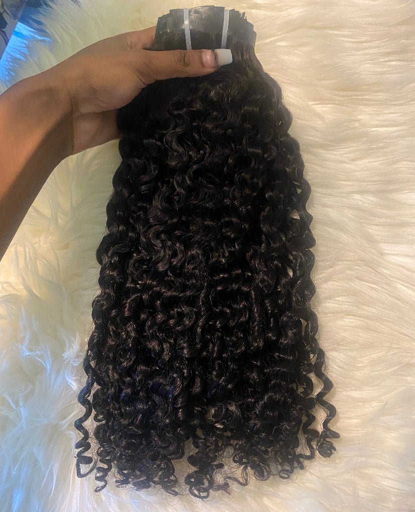 Burmese Malaysian Curly Seamless Clip Ins - BrisRawHairCo