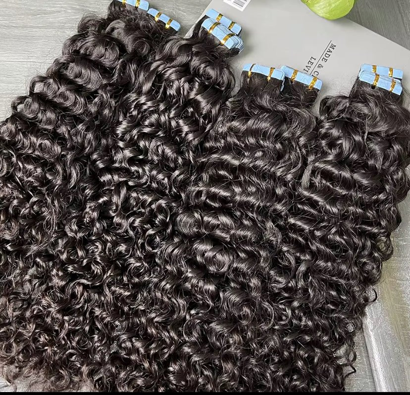 Cambodian Burmese Curly Tape Ins - BrisRawHairCo