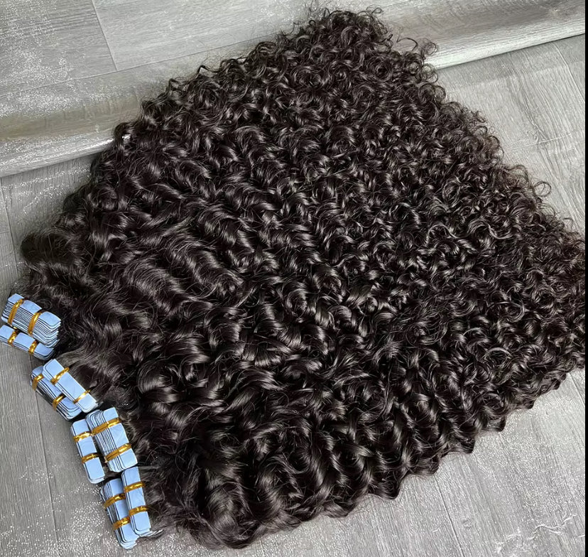 Cambodian Burmese Curly Tape Ins - BrisRawHairCo