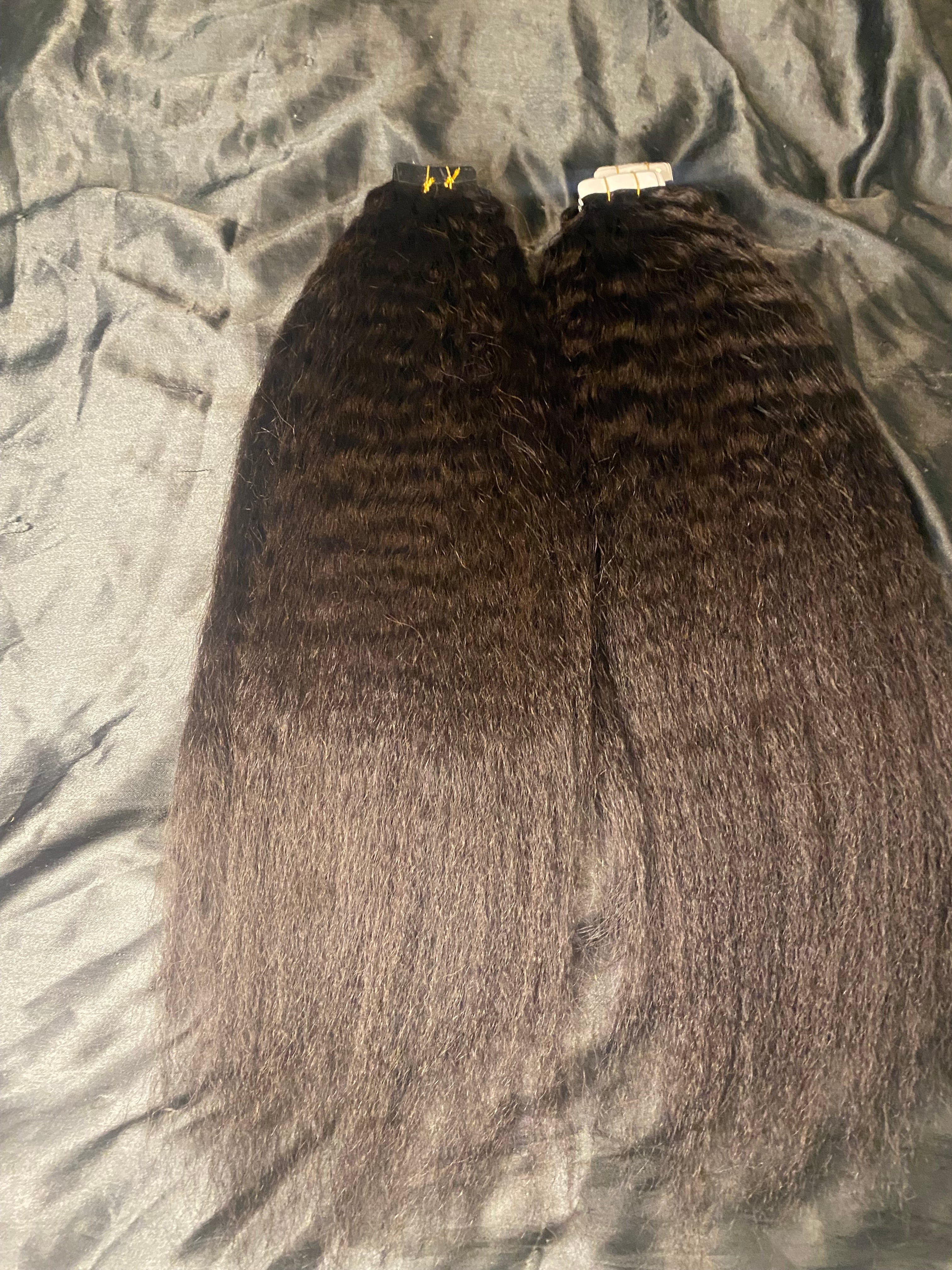 Indian Kinky Straight Tape Ins - BrisRawHairCo