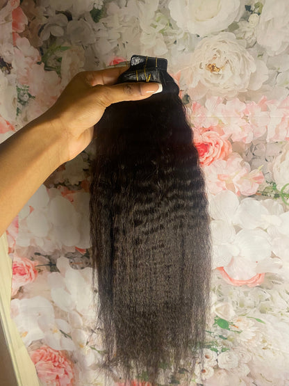 Indian Kinky Straight Tape Ins - BrisRawHairCo