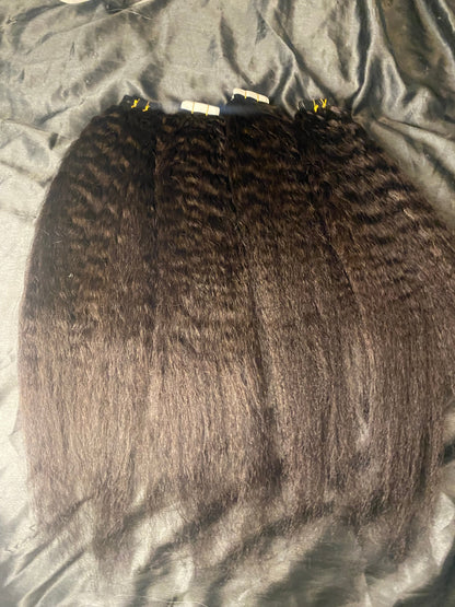 Indian Kinky Straight Tape Ins - BrisRawHairCo