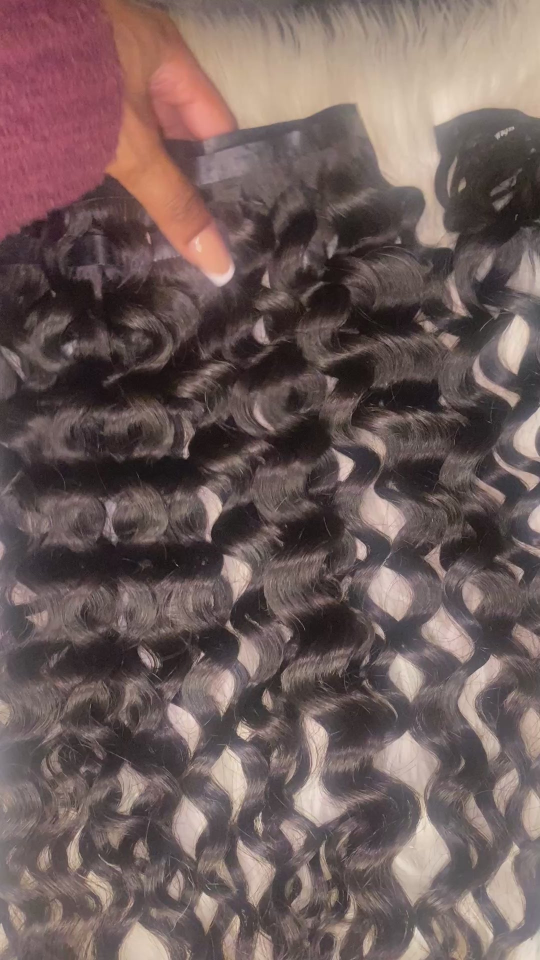 Vietnamese  Loose Curly Seamless Clip Ins