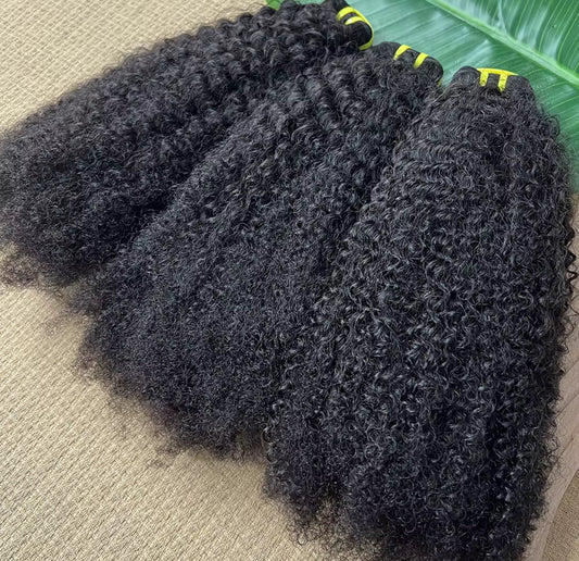 Raw Indian Afro Kinky Curly 3 Bundle Deal - BrisRawHairCo